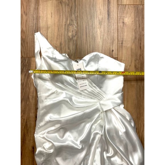 NWT Lavetir White One Shoulder Bridesmaid Wedding Dress Small - Picture 8 of 15